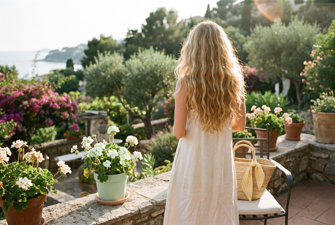 Cheveux blonds lumineux dans un décor OMAD'S