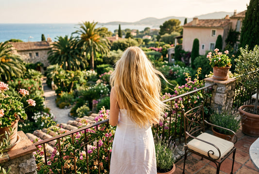 Cheveux blonds lumineux dans un décor OMAD'S