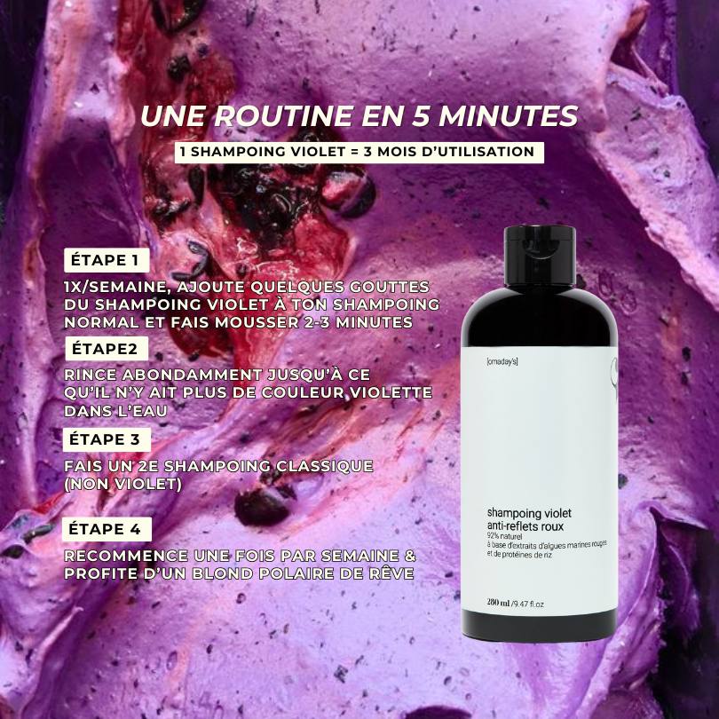 Le Shampoing Violet anti - reflets roux - Omad's