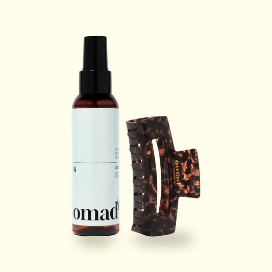 Duo Blond Chic : le spray éclaircissant et la BIG pince anti-casse OMAD'S