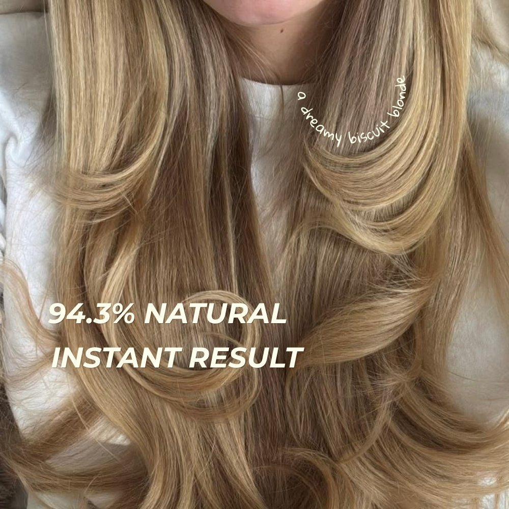 Biscuit blonde hair after the shampoo, 94.3% natural and instant result