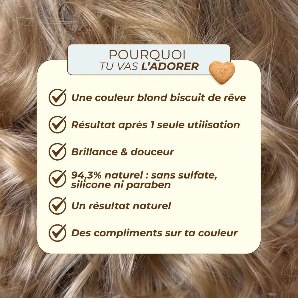 Six raisons d'adorer le shampooing Blond Biscuit : couleur de rêve, résultat après une seule utilisation, brillance et douceur